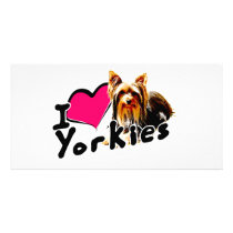 I love (heart) Yorkies photo cards