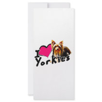 I love (heart) Yorkies rack cards