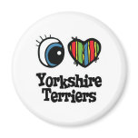 I Love (Heart) Yorkshire Terriers Fridge Magnet