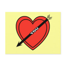 I Love Heart You Postcards