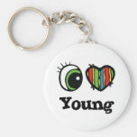 I Love (Heart) Young Keychain