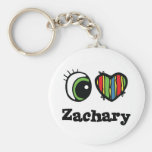 I Love (Heart) Zachary Key Chain