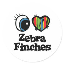 I Love (Heart) Zebra Finches stickers by eyeheartanimals I Love (Heart) Zebra Finches stickers