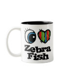 I Love (Heart) Zebrafish Coffee Mugs