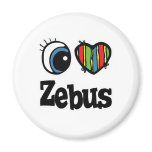 I Love (Heart) Zebus Magnet