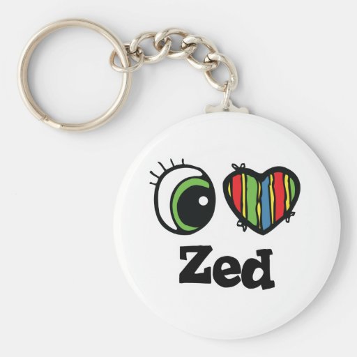 I Love (Heart) Zed Key Chain
