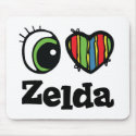 I Love (Heart) Zelda mousepads