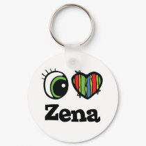 I Love (Heart) Zena keychains