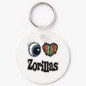 I Love (Heart) Zorillas keychains
