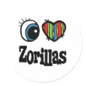 I Love (Heart) Zorillas stickers