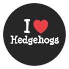 I love Hedgehogs heart custom personalized Round Stickers