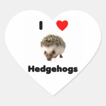 I love hedgehogs heart stickers