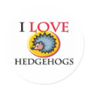 I Love Hedgehogs stickers