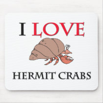 I Love Hermit Crabs mousepads