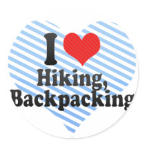 I Love Hiking, Backpacking Stickers