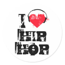 I love hip hop round stickers