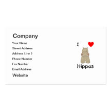 I Love Hippos (3) Business Cards