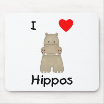 I Love Hippos (3) Mousepads