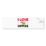 I Love Hippos bumper stickers