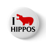 I Love Hippos buttons