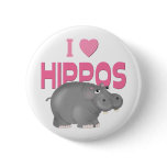 I Love Hippos buttons