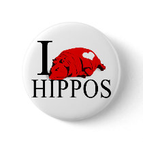 I Love Hippos Buttons