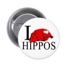 I Love Hippos Buttons