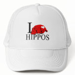 I Love Hippos Caps  Mesh Hat