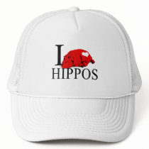 I Love Hippos Caps  Mesh Hat