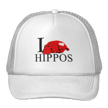 I Love Hippos Caps  Mesh Hat