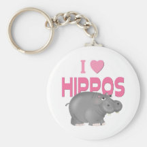 I Love Hippos Key Chain