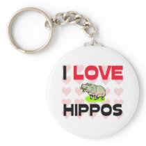 I Love Hippos Key Chain