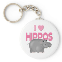 I Love Hippos Key Chain