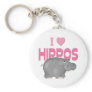I Love Hippos Key Chain