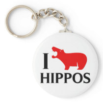I Love Hippos Key Chains
