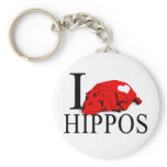 I Love Hippos Keychains