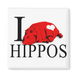 I Love Hippos Magnets