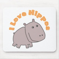 I Love Hippos Mousepad