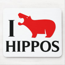 I Love Hippos Mouse Pad