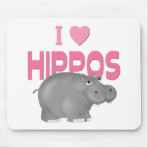 I Love Hippos Mousepad