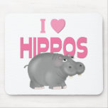 I Love Hippos Mousepad