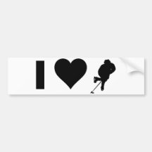 I Love Hockey Bumper Sticker