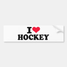 I love Hockey Bumper Stickers