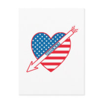 I Love Hockey Patriot Heart Postcards