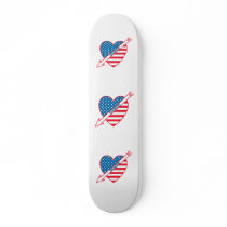 I Love Hockey Patriot Heart Skateboard Decks