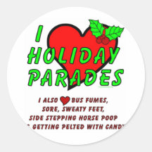 I Love Holiday Parades Stickers