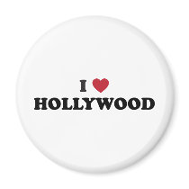 I Love Hollywood Refrigerator Magnet