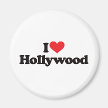 I Love Hollywood Refrigerator Magnet