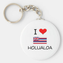 I Love HOLUALOA Hawaii Key Chains