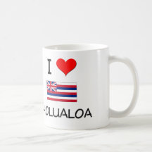 I Love HOLUALOA Hawaii Mugs